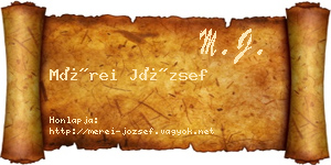 Mérei József névjegykártya